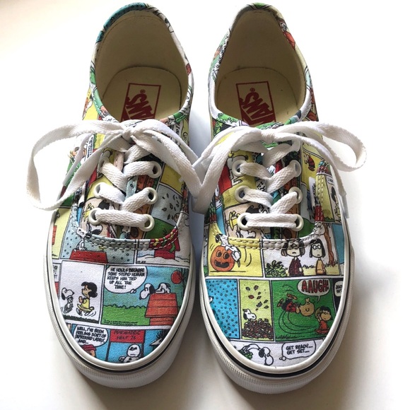 vans authentic peanuts comic strip skate shoe